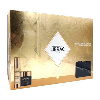 Zestaw Promocyjny Lierac Premium, odżywczy krem przeciwstarzeniowy, 50 ml + kuracja uderzeniowa dawka młodości, 30 ml + kosmetyczka GRATIS