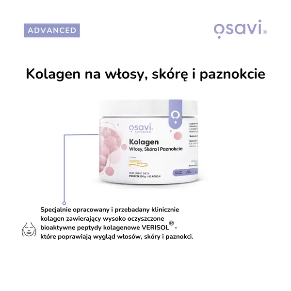 Коллаген Osavi Verisol, для волос, кожи и ногтей, порошок, нейтральный вкус, 150 г — фото 7