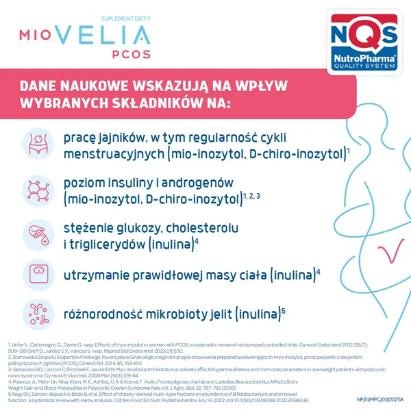 Миоинозитол Miovelia PCOS, с инулином и витаминами группы B, для женщин, 60 капсул — фото 5
