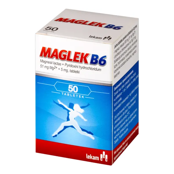 Magnez + Witamina B6 500mg/5mg 50 tabletek [Maglek]