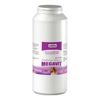 Mikita Fosforan Wapnia wit. A + D3 megavit, karma uzupełniająca mineralna dla psów, tabletki, 400 szt.