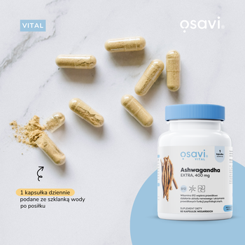 Osavi Ashwagandha Extra 400 mg, kapsułki twarde, 180 szt.
