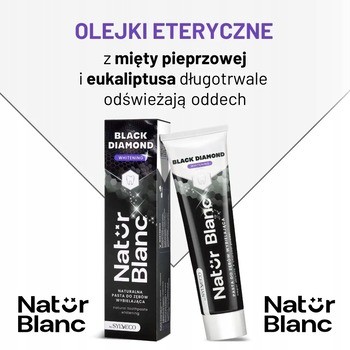 Sylveco Natur Blanc Black Diamond, wybielająca pasta do zębów, 100 ml