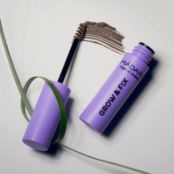 Madara Grow & Fix Tinted Brow Gel, żelowe serum do stylizacji brwi, Ash Brown 4, 4,25 ml