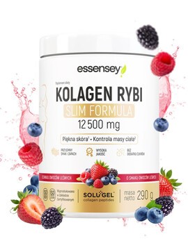 Essensey Kolagen Rybi Slim Formula, proszek, smak owoce leśne, 290 g