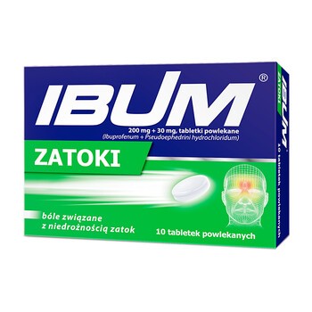 Ibum Zatoki, 200 mg + 30 mg, tabletki powlekane, 10 szt.