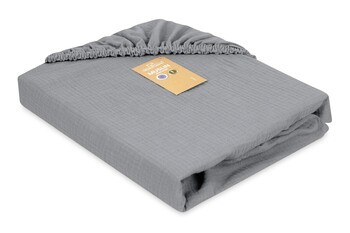 Babymatex, prześcieradło muślinowe z gumą 60x120 cm, grafitowy, 1 szt.