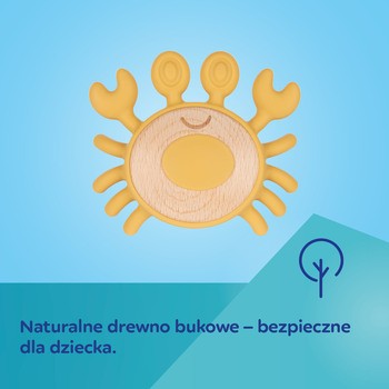 Canpol Babies, gryzak drewniano-silikonowy dla niemowląt STER, 1 szt.