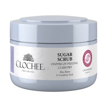 Clochee, odżywczy peeling cukrowy – żurawina, 250 ml