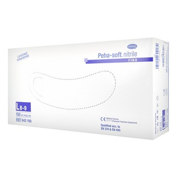 Peha-Soft Nitrile Fino, rękawice bezpudrowe, diagnostyczne, rozmiar L, 150 szt.