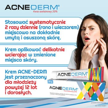 Acne-Derm, krem przeciwtrądzikowy i wybielający, 20 g