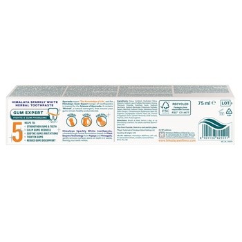 Himalaya Gum Expert Sparkly White, ziołowa pasta wybielająca do zębów, 75 ml
