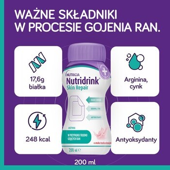 Zestaw 2x Nutridrink Skin Repair, smak czekoladowy, 4 x 200 ml + INTENO Soft Care, chusteczki pielęgnacyjne, 70 szt.