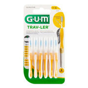 Gum Trav-Ler,  szczoteczka międzyzębowa,,1,3 mm, żółta, 6 szt.