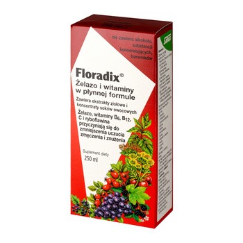 Floradix, żelazo i witaminy, płyn, 250 ml