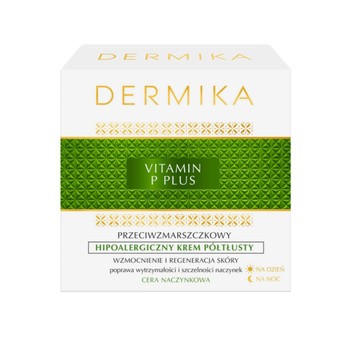 Dermika Vitamina P Plus, hipoalergiczny krem przeciwzmarszczkowy pótłusty, 50 ml