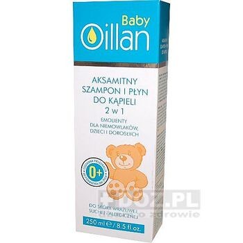 Oillan Baby, szampon i płyn, 2 w 1, aksamit, 250 ml