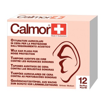 Calmor, woskowe zatyczki do uszu, 12 szt.