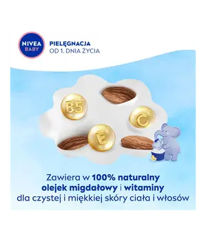 Nivea Baby, żel 2w1 do mycia ciała i włosów z pompką, 500 ml