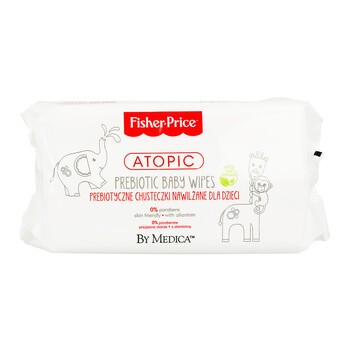 Fisher Price Atopic, prebiotyczne chusteczki nawilżane dla dzieci, 72 szt.
