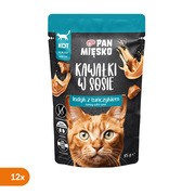 Zestaw 12 x Pan Mięsko, karma mokra dla kota, indyk z tuńczykiem, 85 g