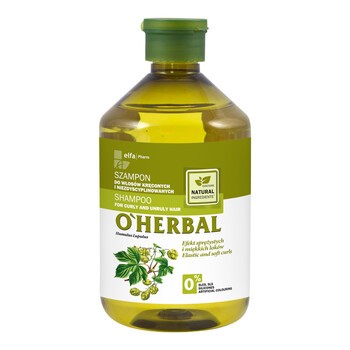 O`Herbal, szampon do włosów kręconych i niezdyscyplinowanych, ekstrakt z chmielu, 500 ml