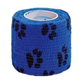 StokBan bandaż elastyczny, samoprzylepny, 4,5 m x 7,5 cm, niebieski w łapki, 1 szt.