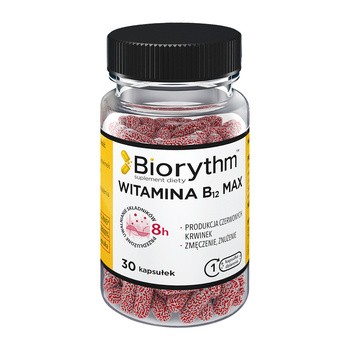 Biorythm Witamina B12 Max, kapsułki o przedłużonym uwalnianiu, 30 szt.