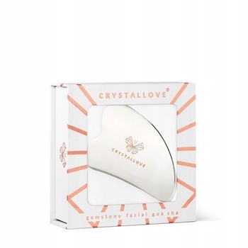 Crystallove, płytka do masażu twarzy gua sha ze stali nierdzewnej, 1 szt.