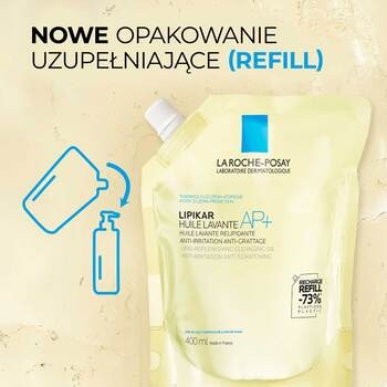 La Roche-Posay Lipikar, olejek myjący AP+ uzupełniający poziom lipidów, refill, 400 ml