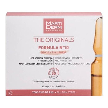 Martiderm The Originals Formula Nº10 HD Color Touch SPF30, serum nawilżająco-ujędrniające, ampułki, 30 x 2 ml