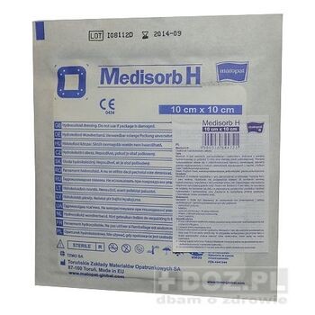 Medisorb H, opatrunek hydrokoloidowy jałowy, 10cm x 10cm, 1szt (z opakowania 3 szt)