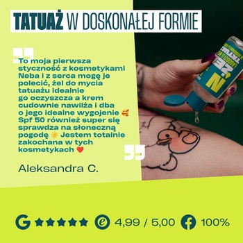 Neba, łagodzący żel do mycia świeżego tatuażu, 100 ml