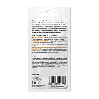 Dermomask, maska ekspresowo rozświetlająca z witaminą C, 8 ml