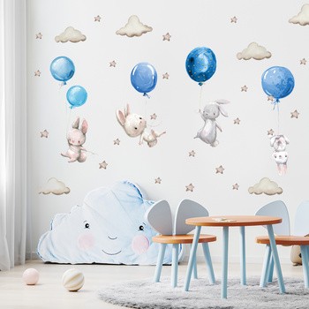 Sipo, Naklejki na ścianę dla dzieci, Niebieskie balony, 1 szt.