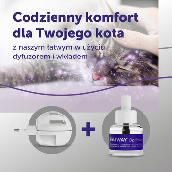 Feliway Optimum Kot, 1 dyfuzor + wkład uzupełniający, 48 ml