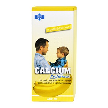 Calcium Polfarmex, syrop, o smaku bananowym, 150 ml