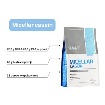 OstroVit Micellar Casein, proszek, smak vanilla, 700 g