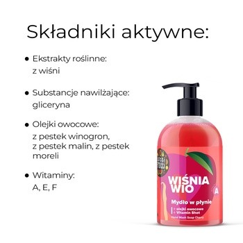 Farmona Tutti Frutti, mydło w płynie, wiśnia wio, 500 ml