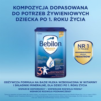 Bebilon Advance Pronutra 3 Junior, formuła na bazie mleka po 1. roku życia, proszek, 800 g