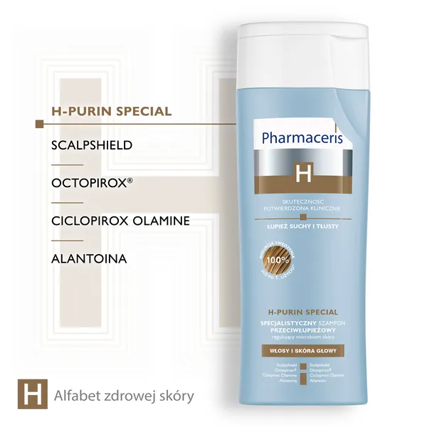 Шампунь против перхоти Pharmaceris H-Purin Special, регулирующий микробиом кожи головы, 250 мл — фото 3