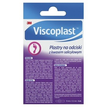 Viscoplast Plastry na odciski z kwasem salicylowym, 70 mm x 12,5 mm, 6 szt.