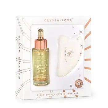 Zestaw Crystallove, serum do twarzy z kryształem górskim, 30 ml + płytka do masażu gua sha, 1 szt.