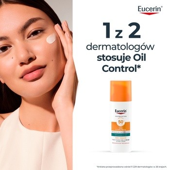 Eucerin Oil Control Dry Touch, żel-krem ochronny SPF 50+, 50 ml