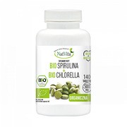 NatVita, Bio Spirulina + Bio Chlorella, tabletki, 140 szt.        