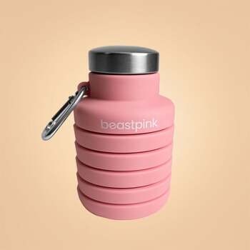 GymBeam BeastPink, składana butelka na wodę 500 ml, różowa, 1 szt.
