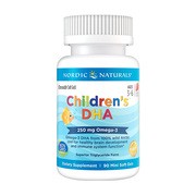 Nordic Naturals, Children's DHA 250 mg Omega-3, smak truskawkowy, kapsułki, 90 szt.        