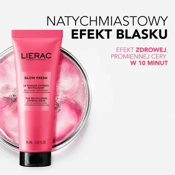 Lierac Glow Fresh, ekspresowa maska rewitalizująca, 75 ml