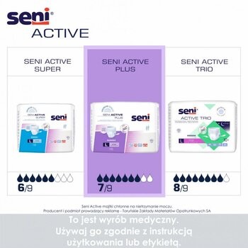 Seni Active Plus, majtki chłonne, rozmiar XXL, 10 szt.