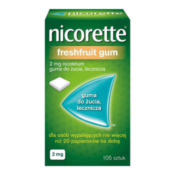 Nicorette FreshFruit Gum, 2 mg, guma do żucia, 105 szt.